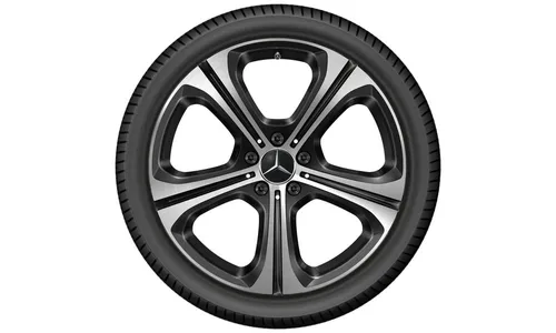 Колесный диск 9J×19 ET58,1 для Mercedes-Benz C-Class 206, задняя ось, черный, с алмазной проточкой, 5 спиц — фото 3