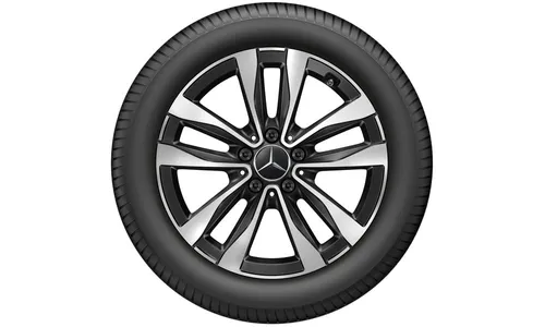 Колесный диск 7J×17 ET44,5 для Mercedes-Benz C-Class 206, передняя ось, черный, с алмазной проточкой, 5 двойных спиц — фото 3