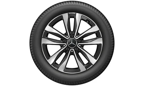 Колесный диск 8J×17 ET49,5 для Mercedes-Benz C-Class 206, задняя ось, черный, с алмазной проточкой, 5 двойных спиц — фото 4