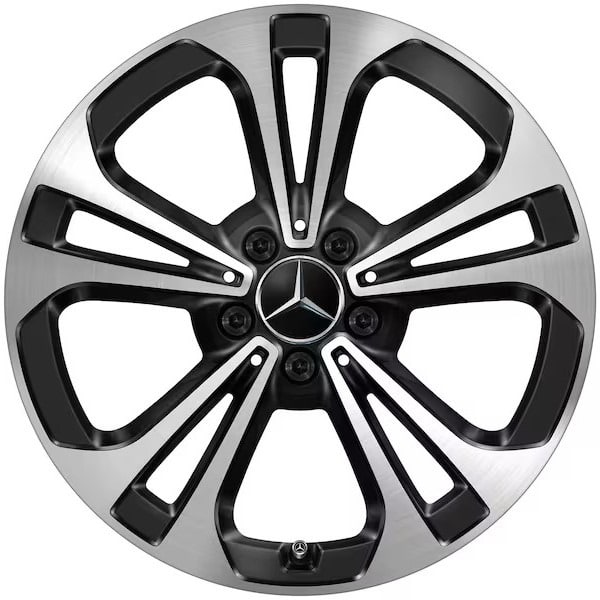 Колесный диск 7,5J×18 ET40 для Mercedes-Benz C-Class 206, передняя и задняя оси, черный, с алмазной проточкой, 5 двойных спиц — фото 1
