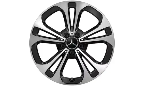 Колесный диск 7,5J×18 ET40 для Mercedes-Benz C-Class 206, передняя и задняя оси, черный, с алмазной проточкой, 5 двойных спиц — фото 1