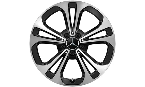 Колесный диск 8,5J×18 ET52 для Mercedes-Benz C-Class 206, задняя ось, черный, с алмазной проточкой, 5 двойных спиц — фото 1