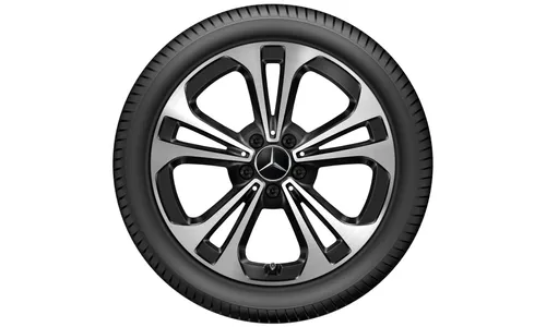 Колесный диск 8,5J×18 ET52 для Mercedes-Benz C-Class 206, задняя ось, черный, с алмазной проточкой, 5 двойных спиц — фото 5