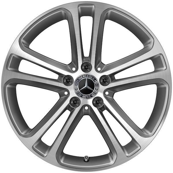 Колесный диск 7,5J×18 ET40 для Mercedes-Benz C-Class 206, передняя и задняя оси, серый металлик Tremolite, с алмазной проточкой, 5 двойных спиц — фото 1