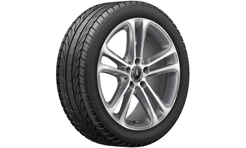 Колесный диск 7,5J×18 ET40 для Mercedes-Benz C-Class 206, передняя и задняя оси, серый металлик Tremolite, с алмазной проточкой, 5 двойных спиц — фото 2
