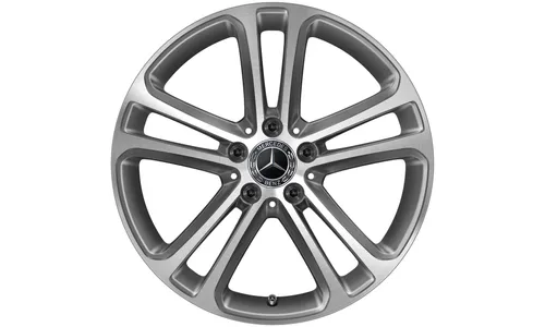 Колесный диск 8,5J×18 ET52 для Mercedes-Benz C-Class 206, задняя ось, серый металлик Tremolite, с алмазной проточкой, 5 двойных спиц — фото 1