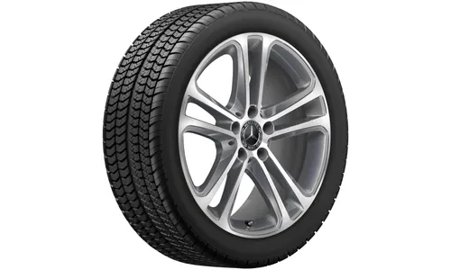 Колесный диск 8,5J×18 ET52 для Mercedes-Benz C-Class 206, задняя ось, серый металлик Tremolite, с алмазной проточкой, 5 двойных спиц — фото 3
