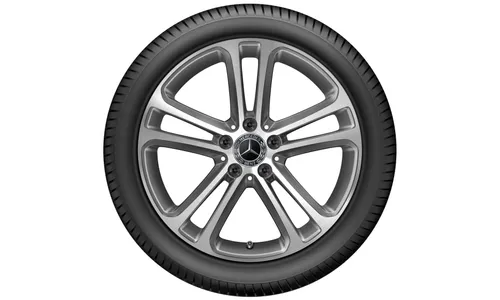 Колесный диск 8,5J×18 ET52 для Mercedes-Benz C-Class 206, задняя ось, серый металлик Tremolite, с алмазной проточкой, 5 двойных спиц — фото 4