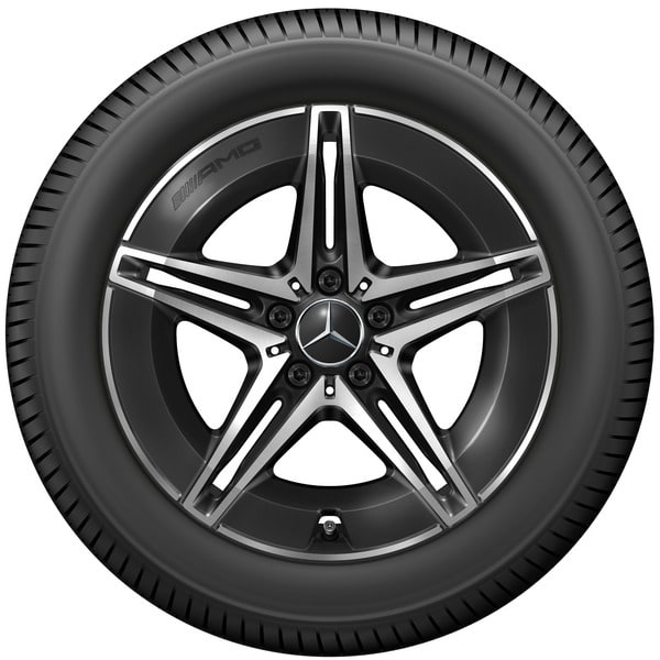 Колесный диск AMG 9J×18 ET58 для Mercedes-Benz C-Class 206, задняя ось, черный, с алмазной проточкой — фото 3