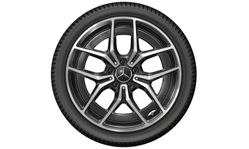Колесный диск AMG 7,5J×19 ET40 для Mercedes-Benz C-Class 206, передняя ось, черный, с алмазной проточкой, 5 двойных спиц — фото 2