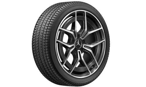Колесный диск AMG 7,5J×19 ET40 для Mercedes-Benz C-Class 206, передняя ось, черный, с алмазной проточкой, 5 двойных спиц — фото 3