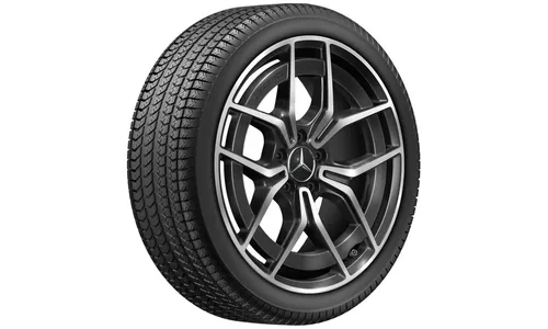 Колесный диск AMG 9J×19 ET58,1 для Mercedes-Benz C-Class 206, задняя ось, черный, с алмазной проточкой, 5 двойных спиц — фото 3