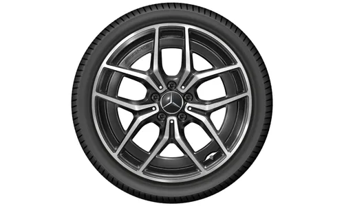 Колесный диск AMG 9J×19 ET58,1 для Mercedes-Benz C-Class 206, задняя ось, черный, с алмазной проточкой, 5 двойных спиц — фото 4