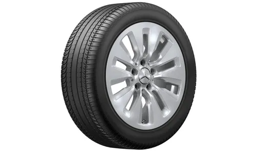 Колесный диск 7J×17 ET44,5 для Mercedes-Benz C-Class 206, передняя и задняя оси, серебристый Vanadium Silver, 10 декоративных отверстий — фото 1