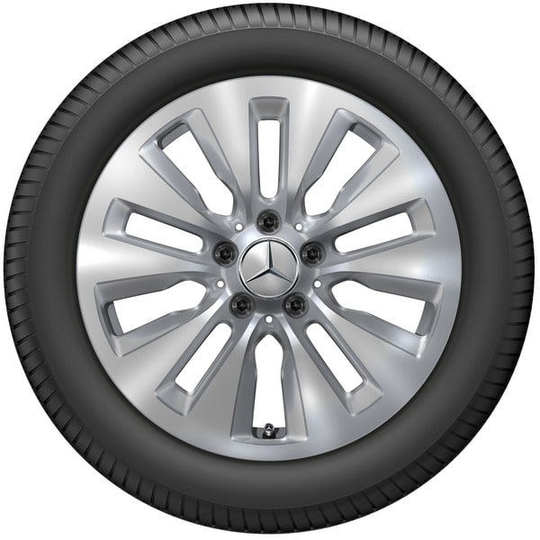 Колесный диск 7J×17 ET44,5 для Mercedes-Benz C-Class 206, передняя и задняя оси, серебристый Vanadium Silver, 10 декоративных отверстий — фото 2