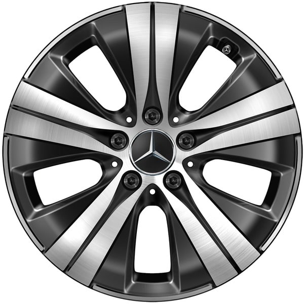 Колесный диск 7J×17 ET44,5 для Mercedes-Benz C-Class 206, передняя и задняя оси, черный, с алмазной проточкой, 5 спиц — фото 1
