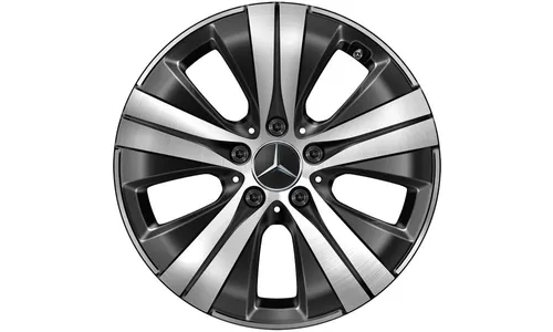 Колесный диск 7J×17 ET44,5 для Mercedes-Benz C-Class 206, передняя и задняя оси, черный, с алмазной проточкой, 5 спиц — фото 1