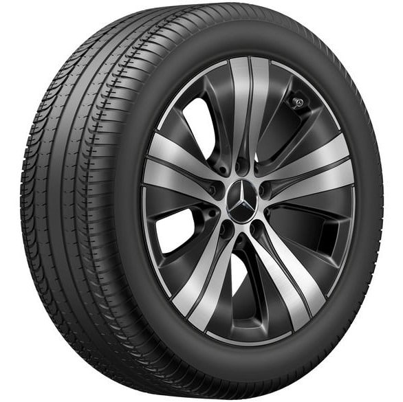 Колесный диск 7J×17 ET44,5 для Mercedes-Benz C-Class 206, передняя и задняя оси, черный, с алмазной проточкой, 5 спиц — фото 2
