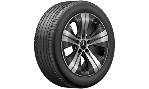 Колесный диск 7J×17 ET44,5 для Mercedes-Benz C-Class 206, передняя и задняя оси, черный, с алмазной проточкой, 5 спиц — фото 2
