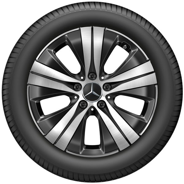 Колесный диск 7J×17 ET44,5 для Mercedes-Benz C-Class 206, передняя и задняя оси, черный, с алмазной проточкой, 5 спиц — фото 3