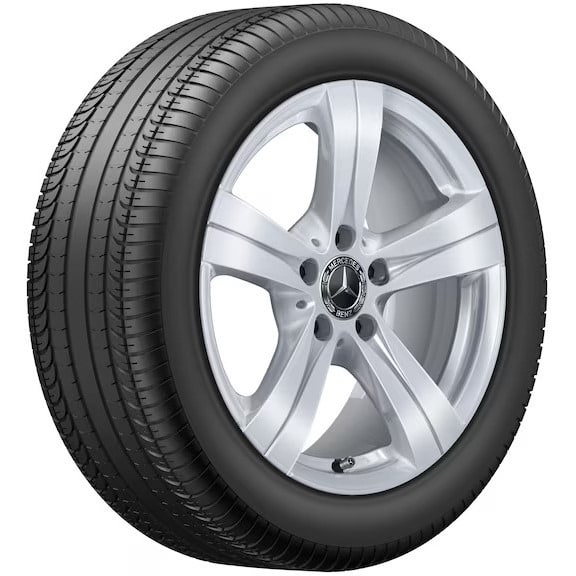 Колесный диск 7J×17 ET44,5 для Mercedes-Benz C-Class 206, передняя и задняя оси, серебристый Vanadium Silver, 5 спиц — фото 2