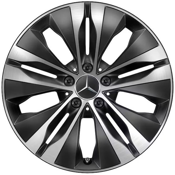Колесный диск 7,5J×18 ET40 для Mercedes-Benz C-Class 206, передняя ось, черный, с алмазной проточкой, 5 двойных спиц — фото 1