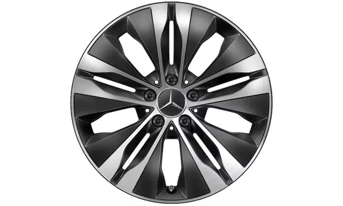 Колесный диск 7,5J×18 ET40 для Mercedes-Benz C-Class 206, передняя ось, черный, с алмазной проточкой, 5 двойных спиц — фото 1