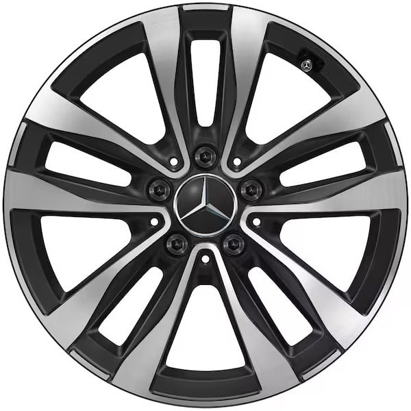 Колесный диск 7J×17 ET44,5 для Mercedes-Benz C-Class 206, передняя и задняя оси, черный, с алмазной проточкой, 5 двойных спиц — фото 1