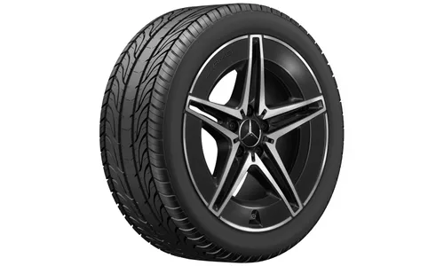 Колесный диск AMG 7,5J×18 ET40 для Mercedes-Benz C-Class 206, передняя ось, черный, с алмазной проточкой — фото 1
