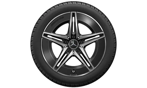 Колесный диск AMG 7,5J×18 ET40 для Mercedes-Benz C-Class 206, передняя ось, черный, с алмазной проточкой — фото 3