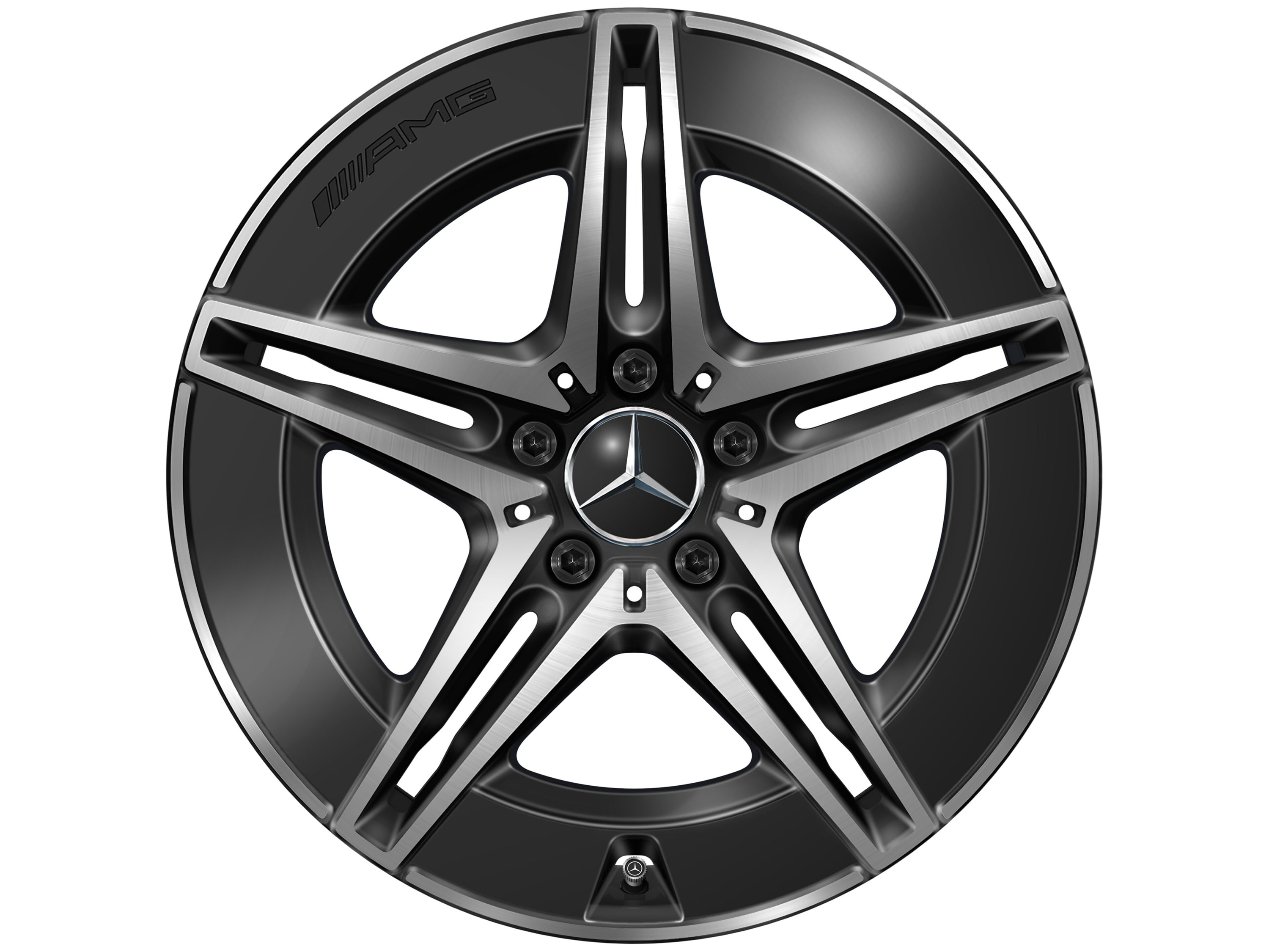 Колесный диск AMG 7,5J×18 ET40 для Mercedes-Benz C-Class 206, передняя ось, черный, с алмазной проточкой — фото 4