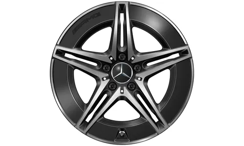 Колесный диск AMG 7,5J×18 ET40 для Mercedes-Benz C-Class 206, передняя ось, черный, с алмазной проточкой — фото 4