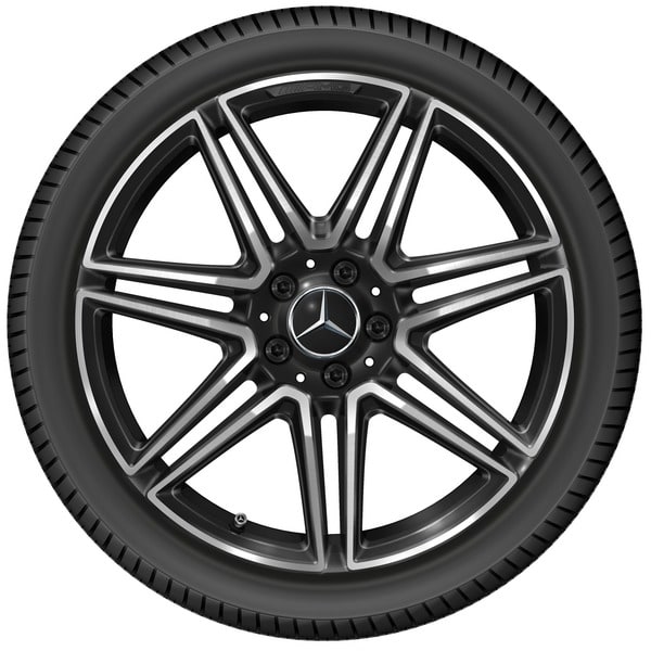 Колесный диск AMG 9J×19 ET58,1 для Mercedes-Benz C-Class 206, задняя ось, черный, с алмазной проточкой — фото 3
