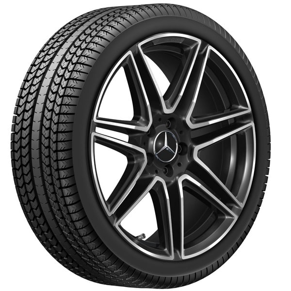 Колесный диск AMG 9J×19 ET58,1 для Mercedes-Benz C-Class 206, задняя ось, черный, с алмазной проточкой — фото 4