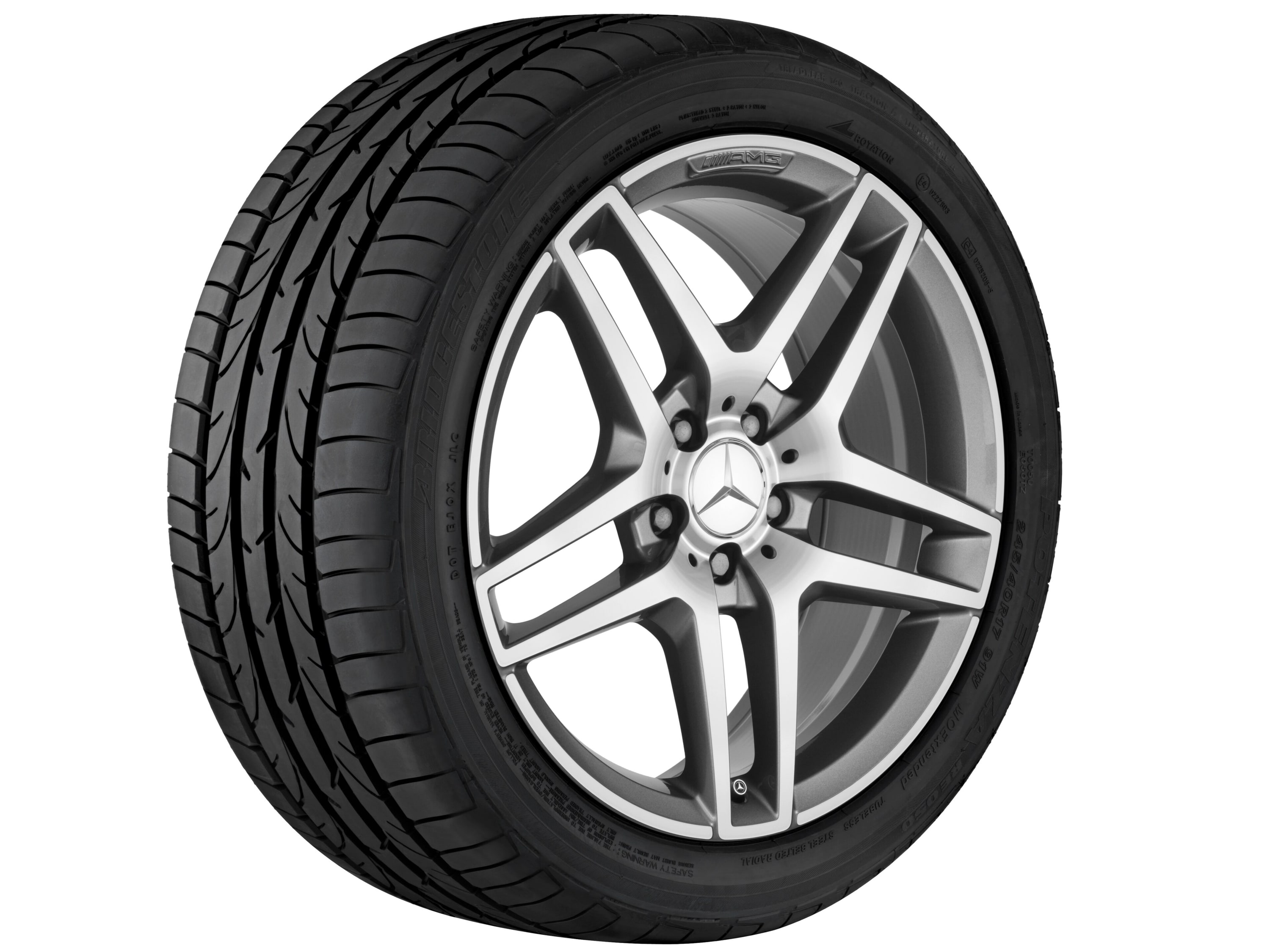 Колесный диск AMG 8J×18 ET45 для Mercedes-Benz E-Class 207, передняя ось, титаново-серый, 5 двойных спиц — фото 3