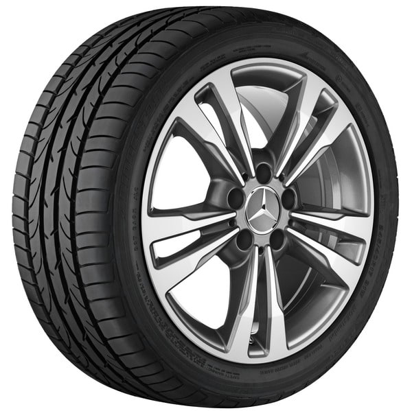 Колесный диск 7,5J×17 ET45 для Mercedes-Benz E-Class 207, передняя и задняя оси, серый Himalaya, 5 двойных спиц — фото 1