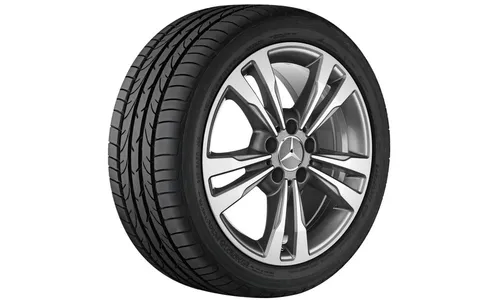 Колесный диск 7,5J×17 ET45 для Mercedes-Benz E-Class 207, передняя и задняя оси, серый Himalaya, 5 двойных спиц — фото 1