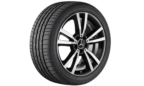 Колесный диск 8J×18 ET45 для Mercedes-Benz C207, передняя и задняя оси, чёрный, 5 двойных спиц — фото 1
