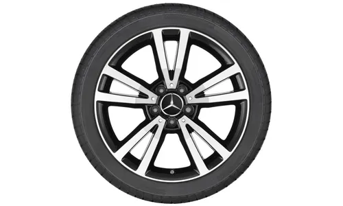 Колесный диск 8J×18 ET45 для Mercedes-Benz C207, передняя и задняя оси, чёрный, 5 двойных спиц — фото 2