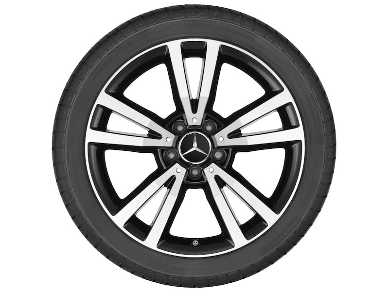 Колесный диск 8,5J×18 ET49 для Mercedes-Benz A207/C207, задняя ось, чёрный, 5 двойных спиц — фото 3
