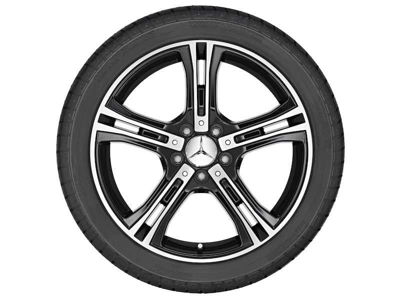 Колесный диск 8J×18 ET45 для Mercedes-Benz C207, передняя и задняя оси, чёрный, 5 спиц — фото 3
