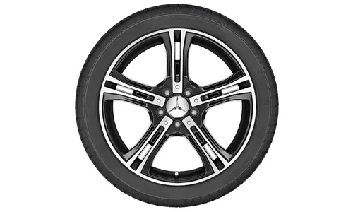 Колесный диск 8J×18 ET45 для Mercedes-Benz C207, передняя и задняя оси, чёрный, 5 спиц — фото 3
