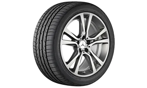 Колесный диск 8J×19 ET44 для Mercedes-Benz A207/C207, передняя ось, гималайский серый, 5 двойных спиц — фото 1