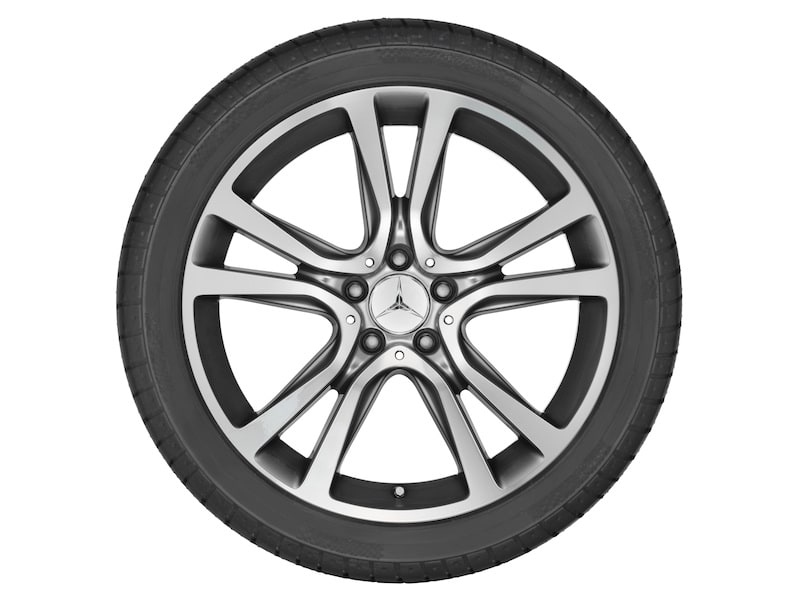 Колесный диск 8J×19 ET44 для Mercedes-Benz A207/C207, передняя ось, гималайский серый, 5 двойных спиц — фото 3