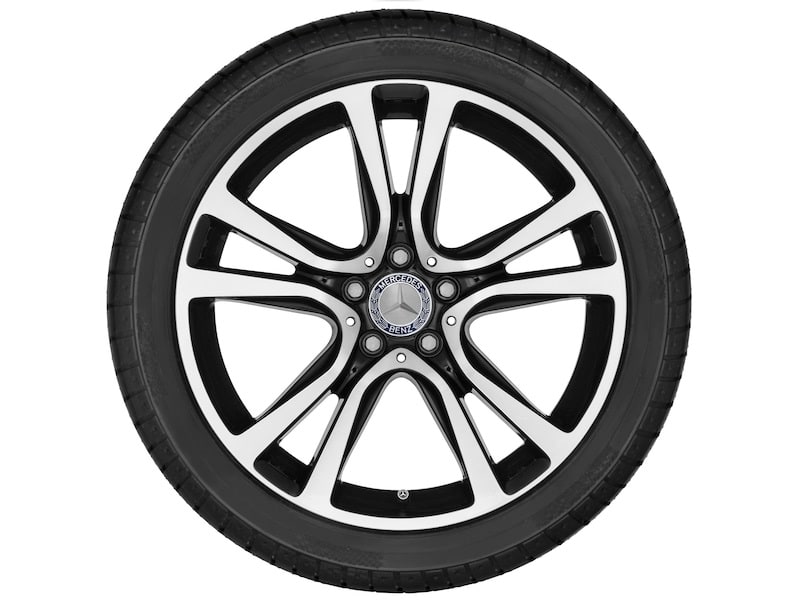 Колесный диск 8J×19 ET44 для Mercedes-Benz A207/C207, передняя ось, чёрный, 5 двойных спиц — фото 3