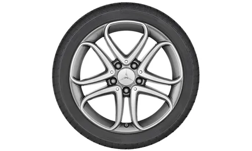 Колесный диск 8J×18 ET45 для Mercedes-Benz A207/C207, передняя и задняя оси, гималайский серый, 5 двойных спиц — фото 2