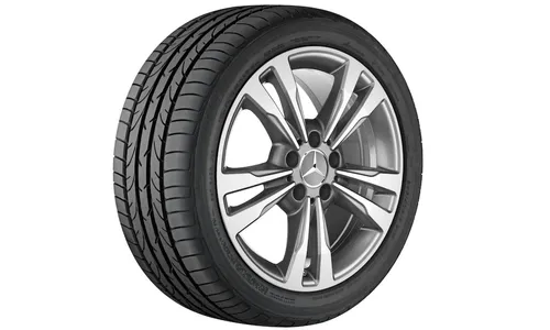 Колесный диск 8J×18 ET45 для Mercedes-Benz A207/C207, передняя и задняя оси, гималайский серый, 5 двойных спиц — фото 1