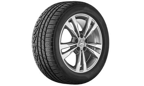Колесный диск 8J×18 ET45 для Mercedes-Benz A207/C207, передняя и задняя оси, гималайский серый, 5 двойных спиц — фото 2