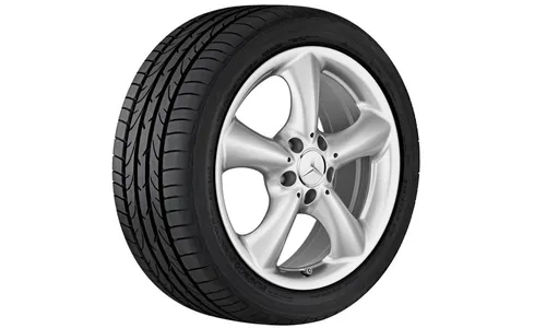 Колесный диск 7,5J×17 ET36 для Mercedes-Benz CL203/C209/R171, передняя и задняя оси, стерлингово-серебристый, 5 спиц — фото 1