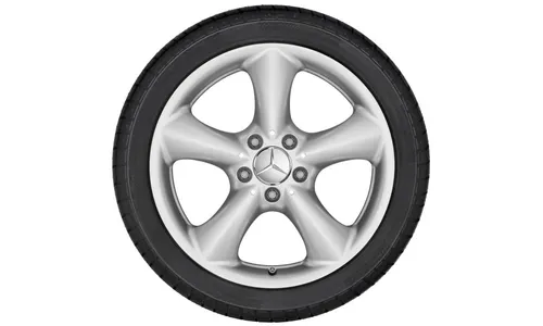 Колесный диск 7,5J×17 ET36 для Mercedes-Benz CL203/C209/R171, передняя и задняя оси, стерлингово-серебристый, 5 спиц — фото 2